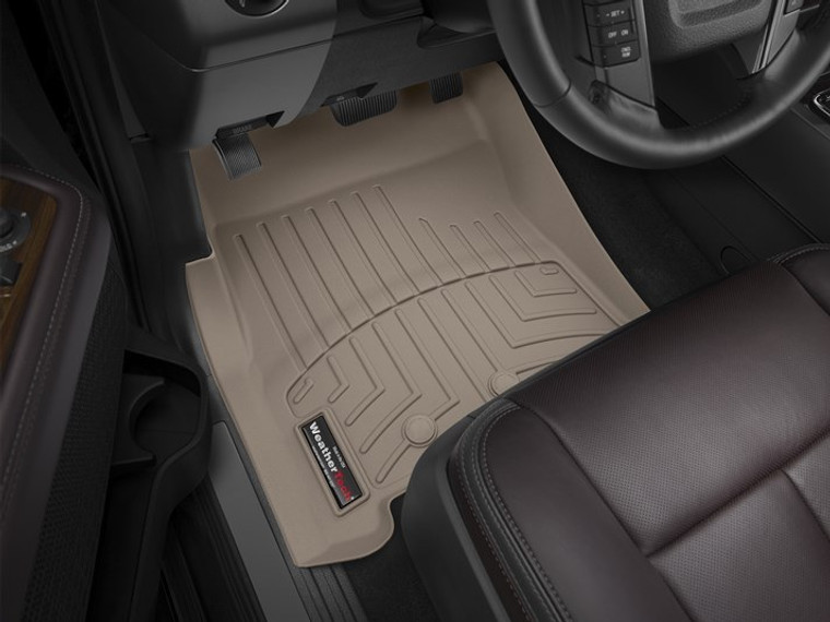 Ultimate Interior Protection | Custom Fit Floor Liners for Lincoln Navigator & Ford Expedition | Tan TPO Material