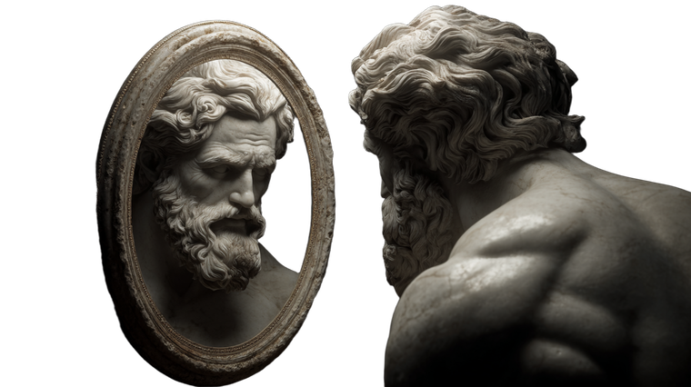 Greek God Reflection Vinyl Car Decal Sticker – Waterproof & UV-Resistant 2.72"