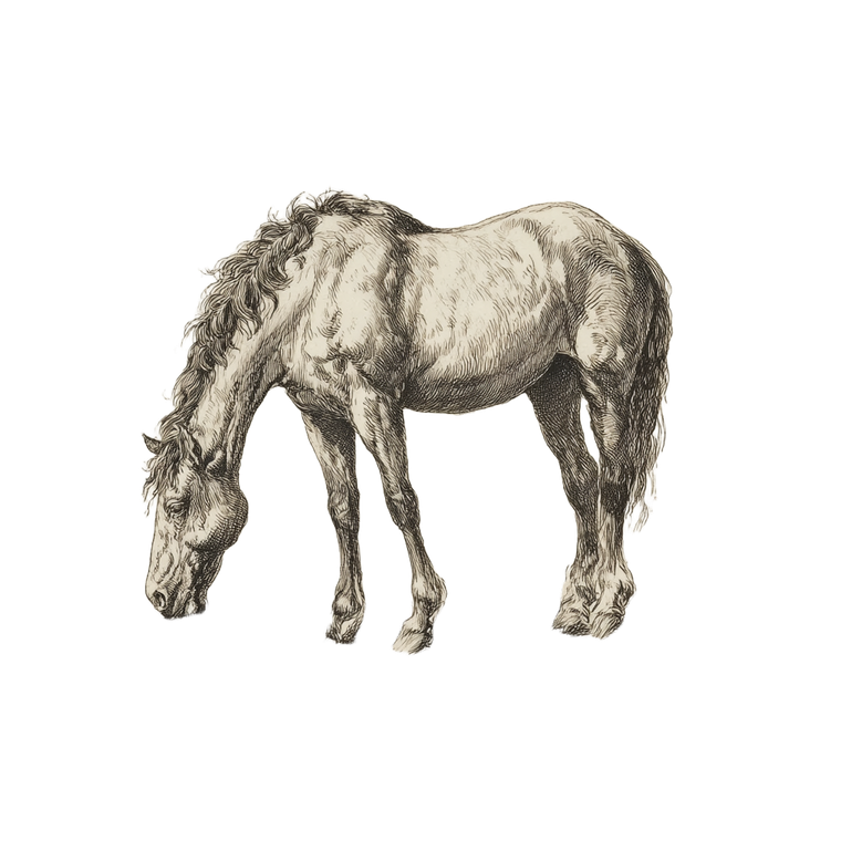 Grazing Horse V3 Vinyl Car Decal Sticker – Waterproof & UV-Resistant 3.4133333333333336"
