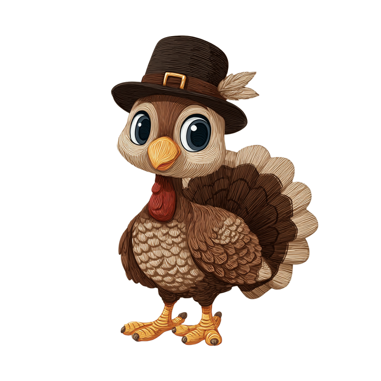 Cartoon Turkey Hat Vinyl Car Decal Sticker – Waterproof & UV-Resistant 3.4133333333333336"