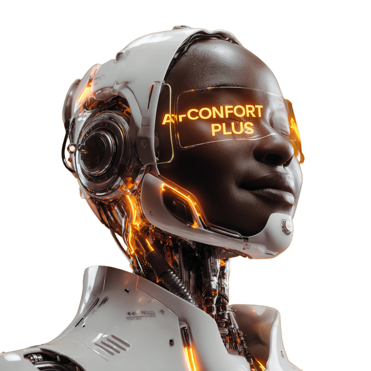 Smiling Robot Female Vinyl Car Decal Sticker – Waterproof & UV-Resistant 3.4133333333333336"