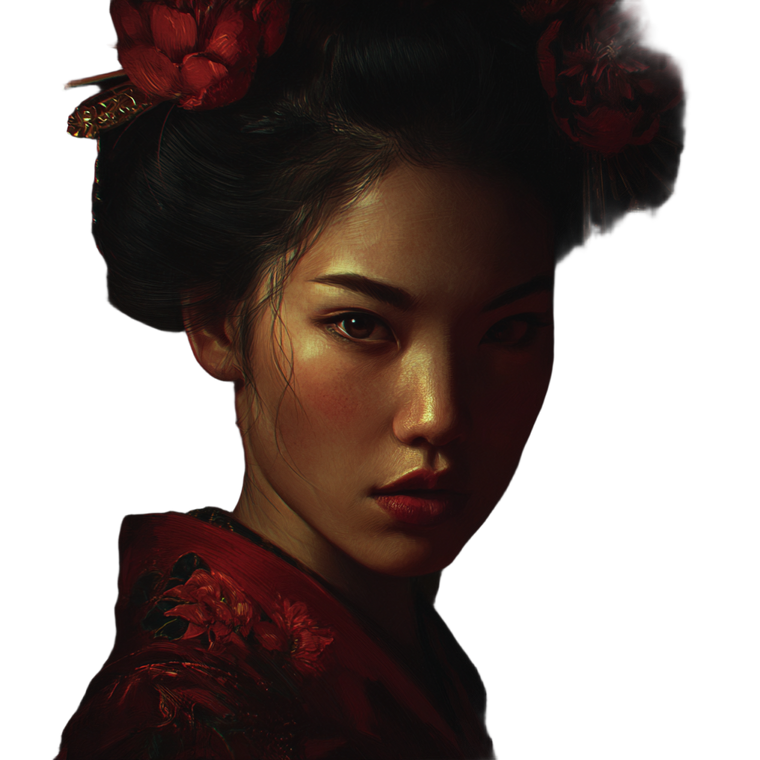 Realistic Geisha Portrait Vinyl Car Decal Sticker – Waterproof & UV-Resistant 6.826666666666667"