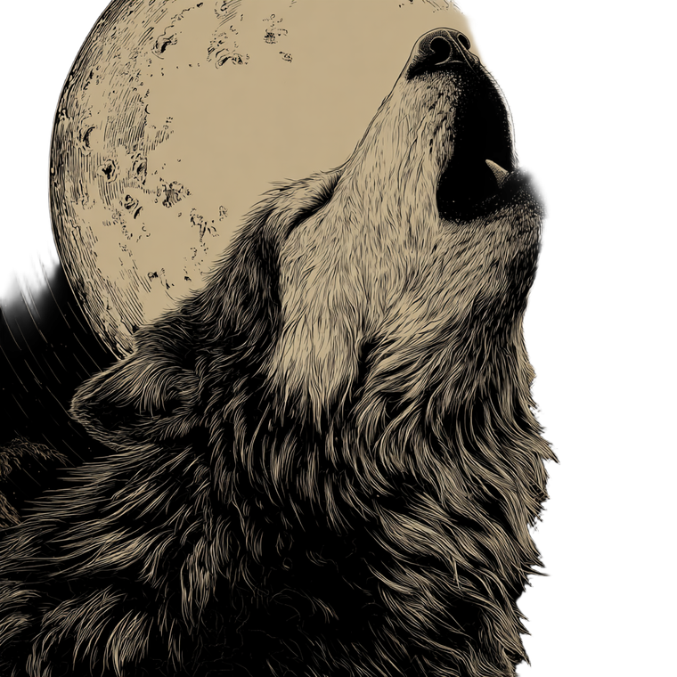 Howling Wolf Moon V7 Vinyl Car Decal Sticker – Waterproof & UV-Resistant 3.4133333333333336"