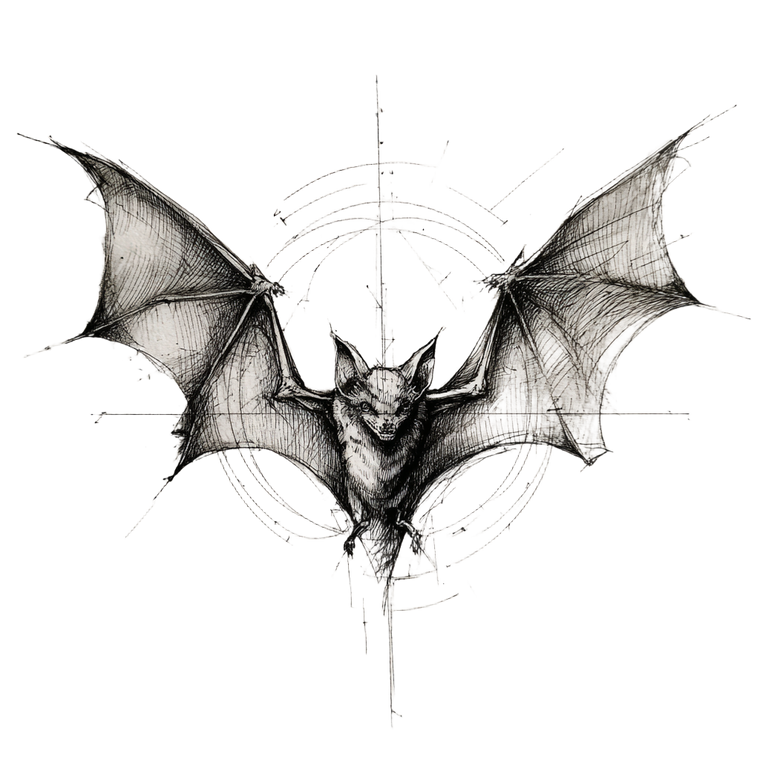 Bat Tattoo Sketch Vinyl Car Decal Sticker – Waterproof & UV-Resistant 3.4133333333333336"