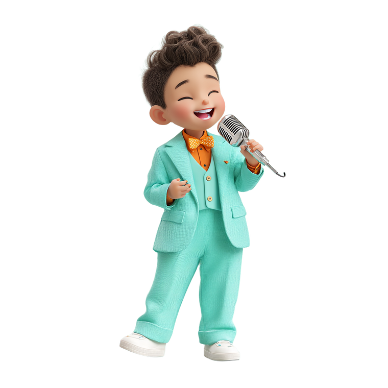 Singing Child Cartoon Vinyl Car Decal Sticker – Waterproof & UV-Resistant 3.4133333333333336"