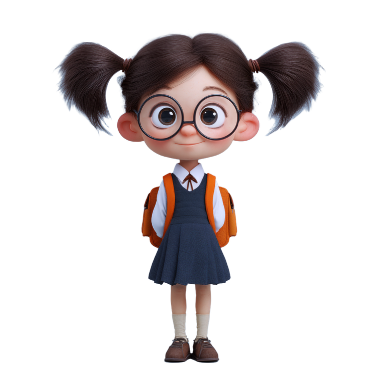 Schoolgirl Cartoon Vinyl Car Decal Sticker – Waterproof & UV-Resistant 3.4133333333333336"