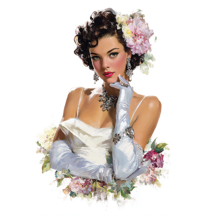 Vintage Hollywood Girl Vinyl Car Decal Sticker – Waterproof & UV-Resistant 3.4133333333333336"