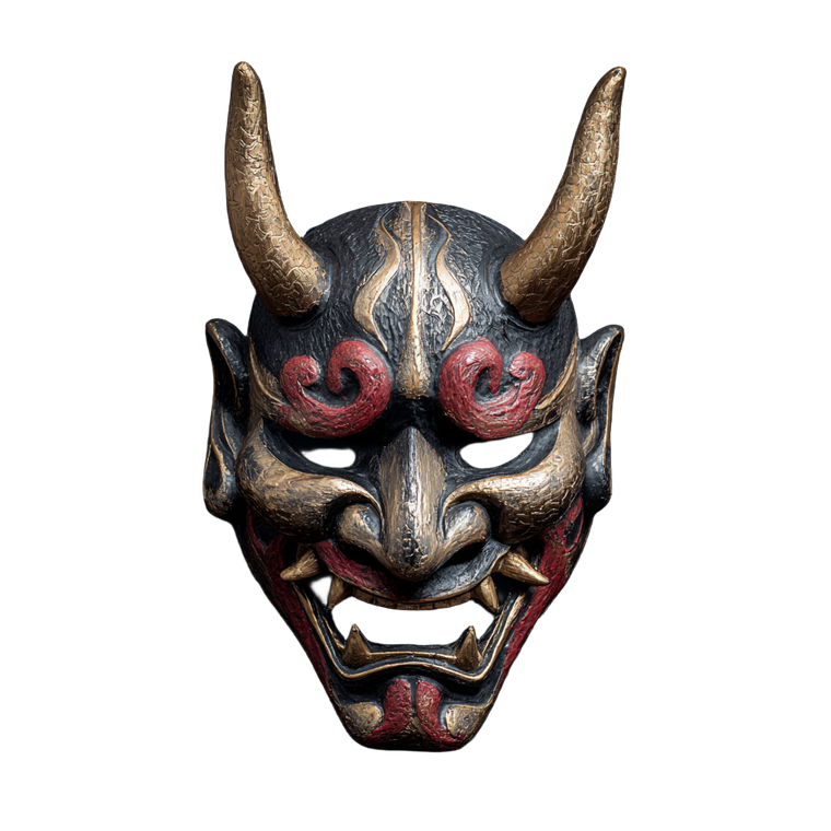 Samurai Oni Mask V35 Vinyl Car Decal Sticker – Waterproof & UV-Resistant 6.826666666666667"