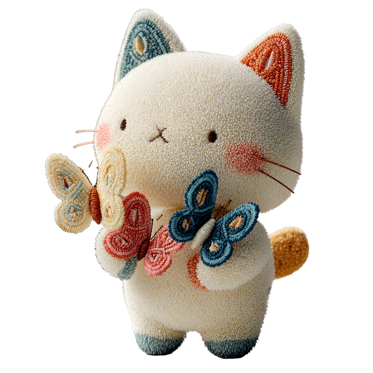 Cute Cat Plush V2 Vinyl Car Decal Sticker – Waterproof & UV-Resistant 6.826666666666667"