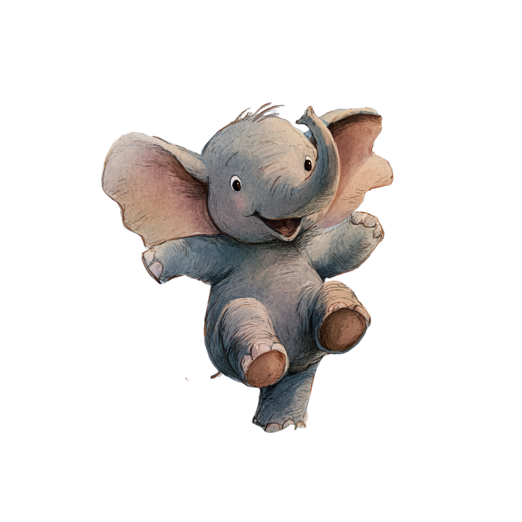 Happy Baby Elephant V4 Vinyl Car Decal Sticker – Waterproof & UV-Resistant 3.4133333333333336"