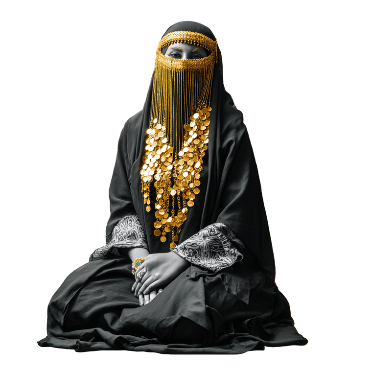 Golden Veil Portrait Vinyl Car Decal Sticker – Waterproof & UV-Resistant 6.826666666666667"