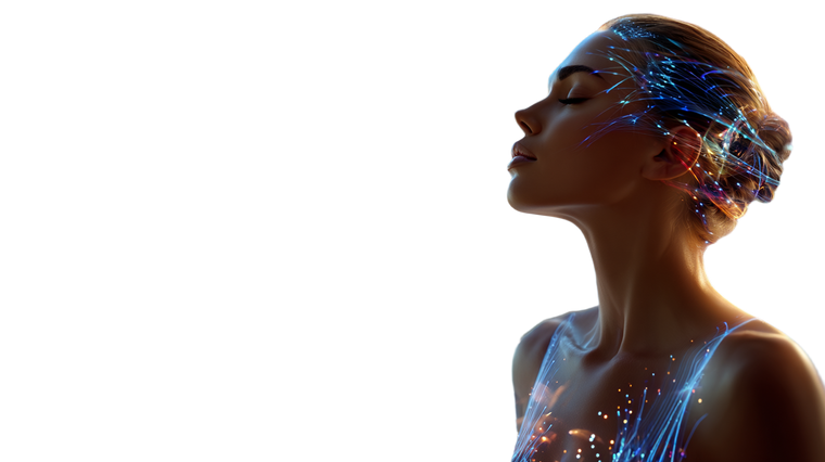 Futuristic Meditating Girl V2 Vinyl Car Decal Sticker – Waterproof & UV-Resistant 5.4
