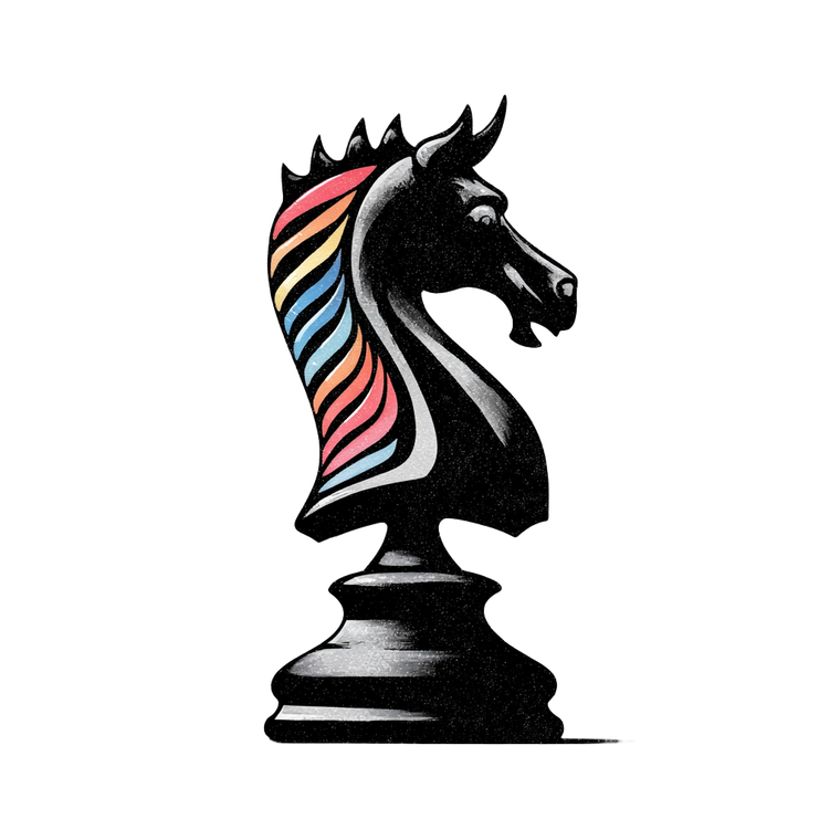 Pastel Chess Knight Vinyl Car Decal Sticker – Waterproof & UV-Resistant 3.4133333333333336"