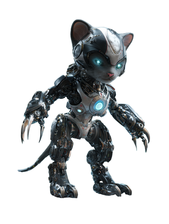 Cybertek Kitten Robot Vinyl Car Decal Sticker – Waterproof & UV-Resistant 8.213333333333333"
