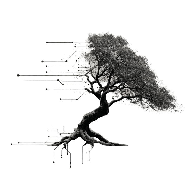 Futuristic Growth Tree Vinyl Car Decal Sticker – Waterproof & UV-Resistant 3.4133333333333336"