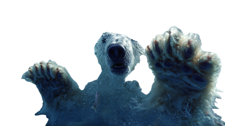 Polar Bear Paws Vinyl Car Decal Sticker – Waterproof & UV-Resistant 2.72"