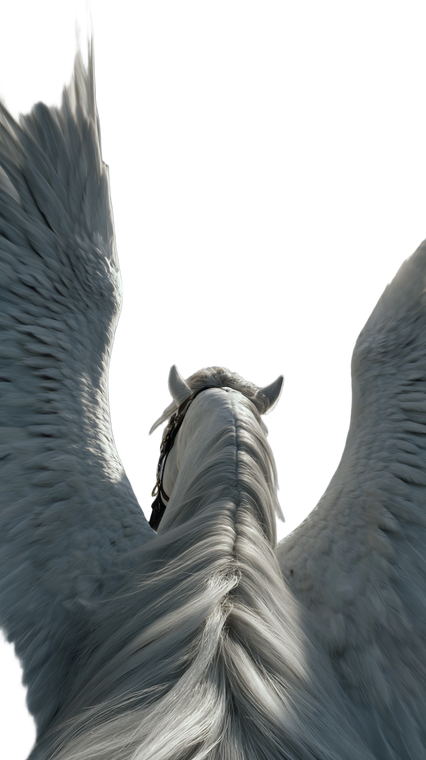 Flying Pegasus View Vinyl Car Decal Sticker – Waterproof & UV-Resistant 9.706666666666667"