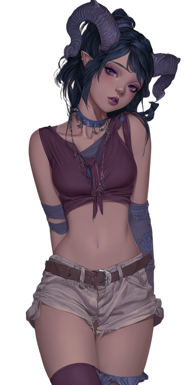 Tiefling Beauty Vinyl Car Decal Sticker – Waterproof & UV-Resistant 5.12"