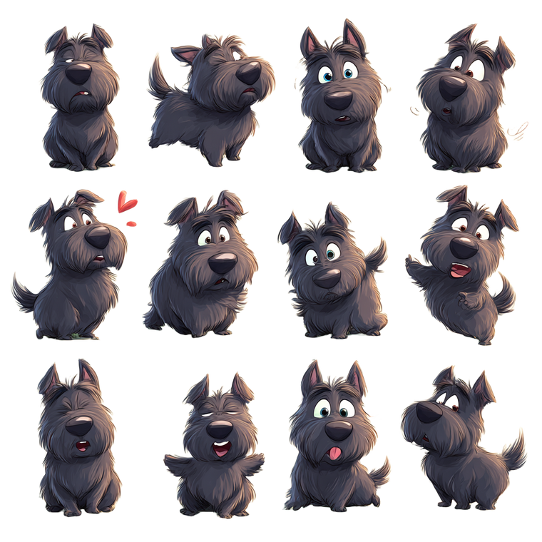 Scottish Terrier Emotions Vinyl Car Decal Sticker – Waterproof & UV-Resistant 3.4133333333333336"