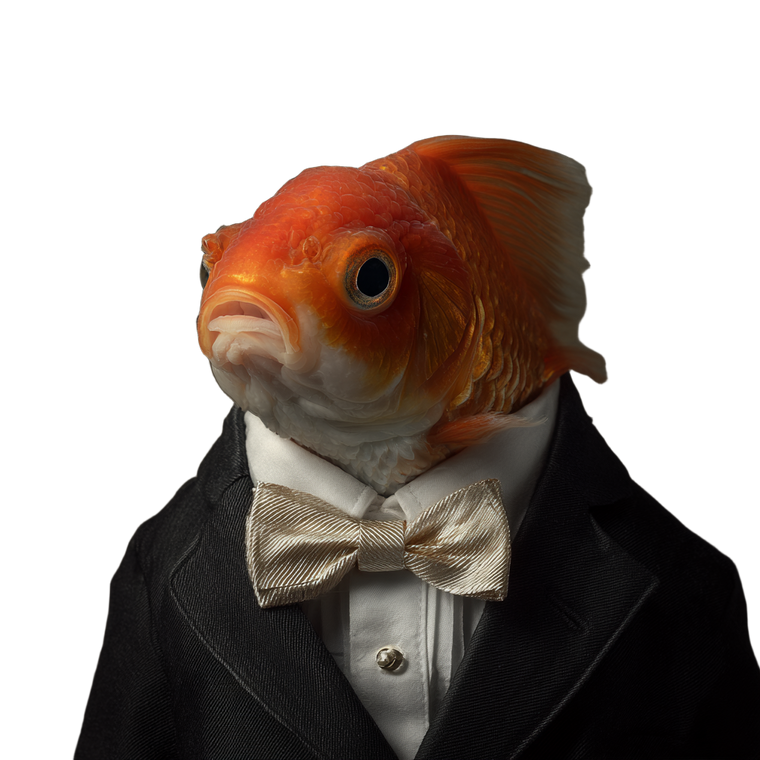 Dapper Goldfish Vinyl Car Decal Sticker – Waterproof & UV-Resistant 3.4133333333333336"