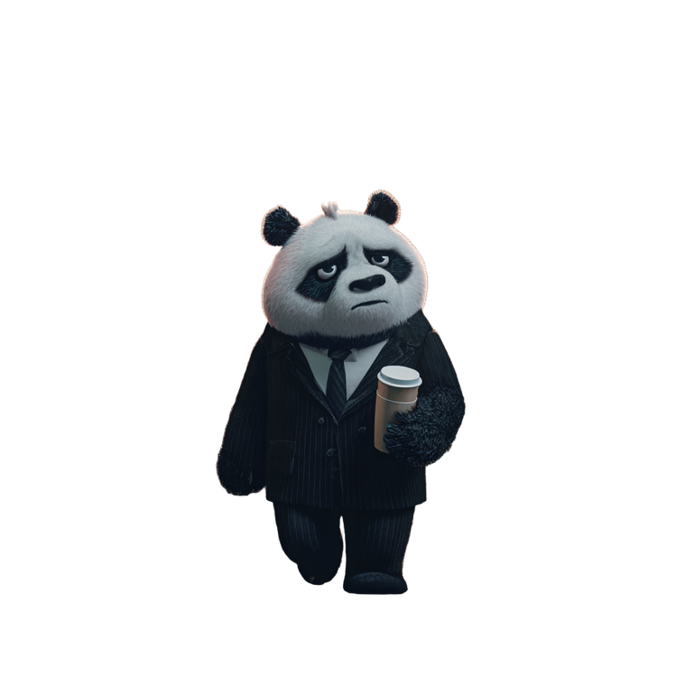 Sad Panda Suit Vinyl Car Decal Sticker – Waterproof & UV-Resistant 3.4133333333333336"