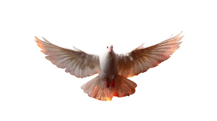 Flaming Dove Cross Vinyl Car Decal Sticker – Waterproof & UV-Resistant 2.72"