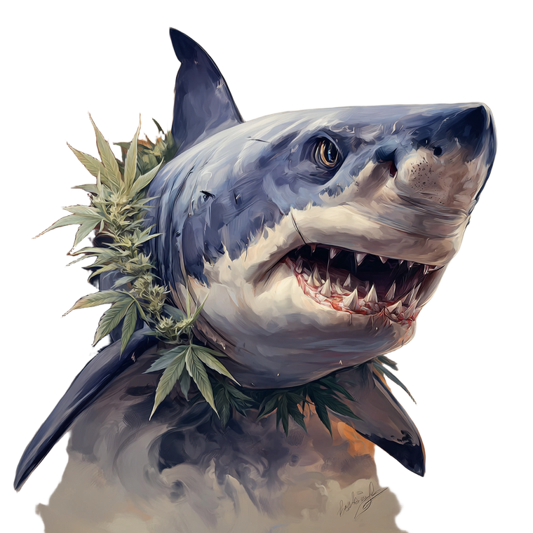 Shark With Lei Vinyl Car Decal Sticker – Waterproof & UV-Resistant 6.826666666666667"