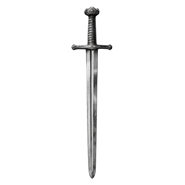 Viking Sword Drawing Vinyl Car Decal Sticker – Waterproof & UV-Resistant 3.4133333333333336"
