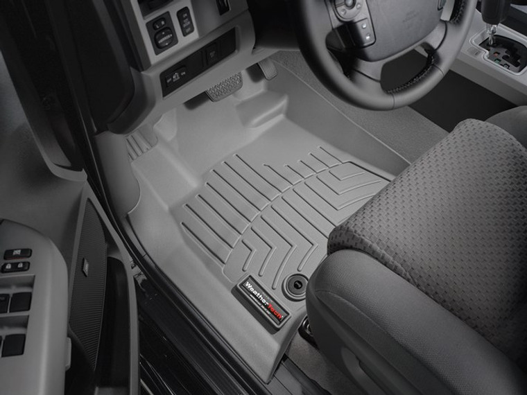 Ultimate Protection 2012-2024 | Toyota Sequoia, Tundra | WeatherTech Thermoplastic Floor Liner | Gray, Molded Fit, With Channels, High-Density Material