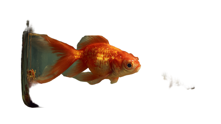 Goldfish Staring Kebab Vinyl Car Decal Sticker – Waterproof & UV-Resistant 2.72"