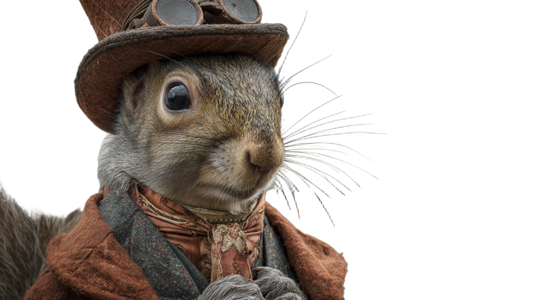 Steampunk Squirrel Vinyl Car Decal Sticker – Waterproof & UV-Resistant 2.72"