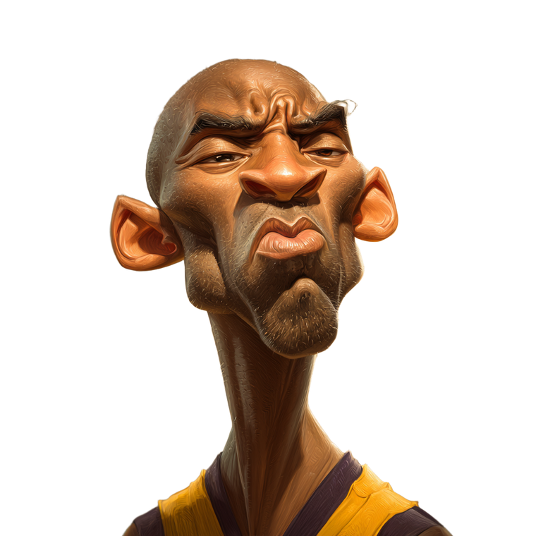 Kobe Bryant Caricature Vinyl Car Decal Sticker – Waterproof & UV-Resistant 6.826666666666667"