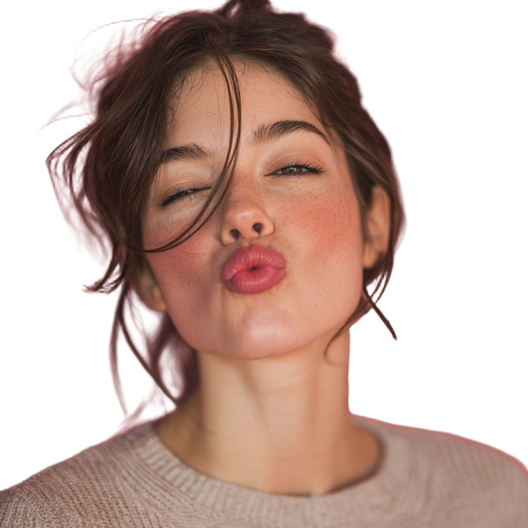 Woman Kissing Pink Vinyl Car Decal Sticker – Waterproof & UV-Resistant 3.4133333333333336"