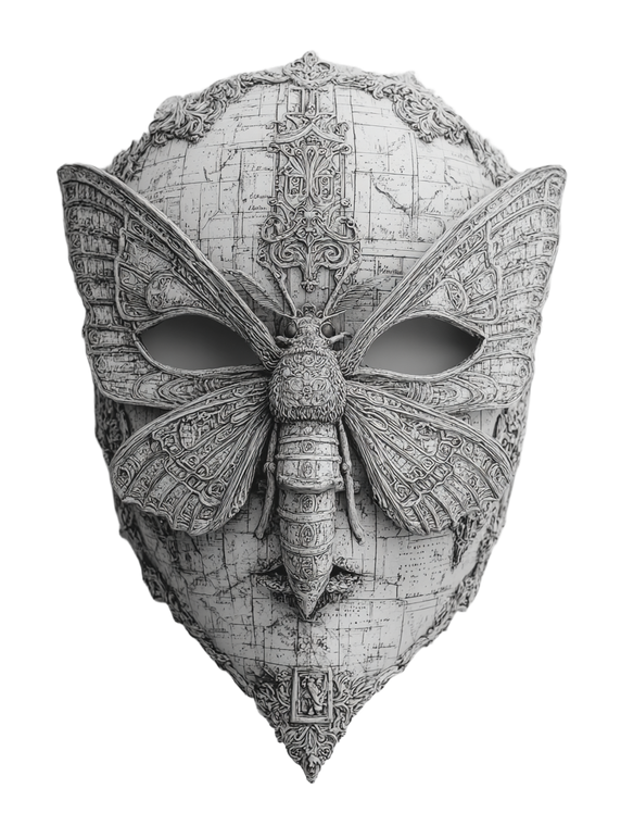 Porcelain Moth Mask Vinyl Car Decal Sticker – Waterproof & UV-Resistant 4.1066666666666665"