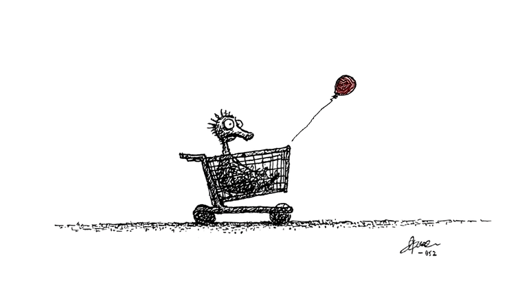 Smart Cart Shopper Vinyl Car Decal Sticker – Waterproof & UV-Resistant 5.4