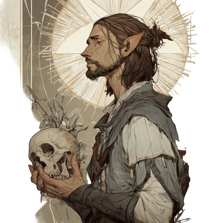 Half Elf Cleric Vinyl Car Decal Sticker – Waterproof & UV-Resistant 3.4133333333333336"