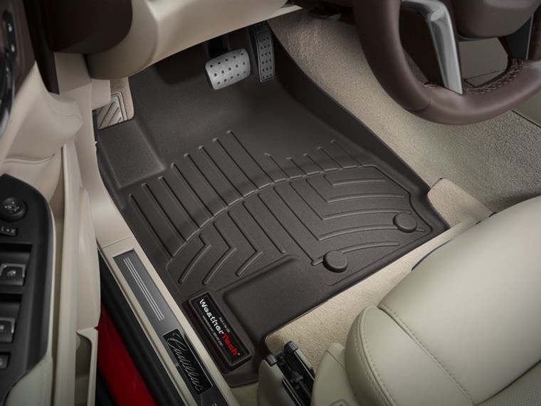 Fits 2012-2016 Cadillac SRX Weathertech Floor Liner 475211 FloorLiner; Molded Fit; Cocoa; Thermoplastic Polyolefin TPO Vacuum Formed Material; 2 Piece