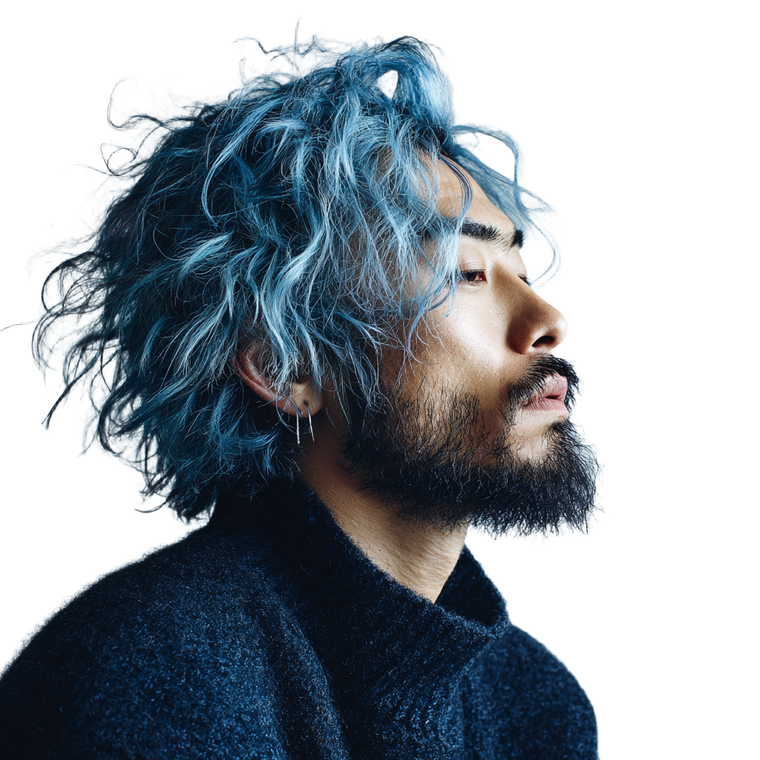 Blue-Haired Hipster Model Vinyl Car Decal Sticker – Waterproof & UV-Resistant 3.4133333333333336"