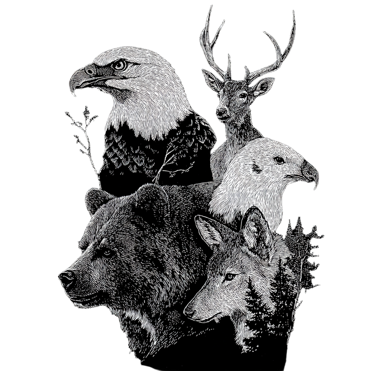 Wildlife Shirt Design Vinyl Car Decal Sticker – Waterproof & UV-Resistant 6.826666666666667"
