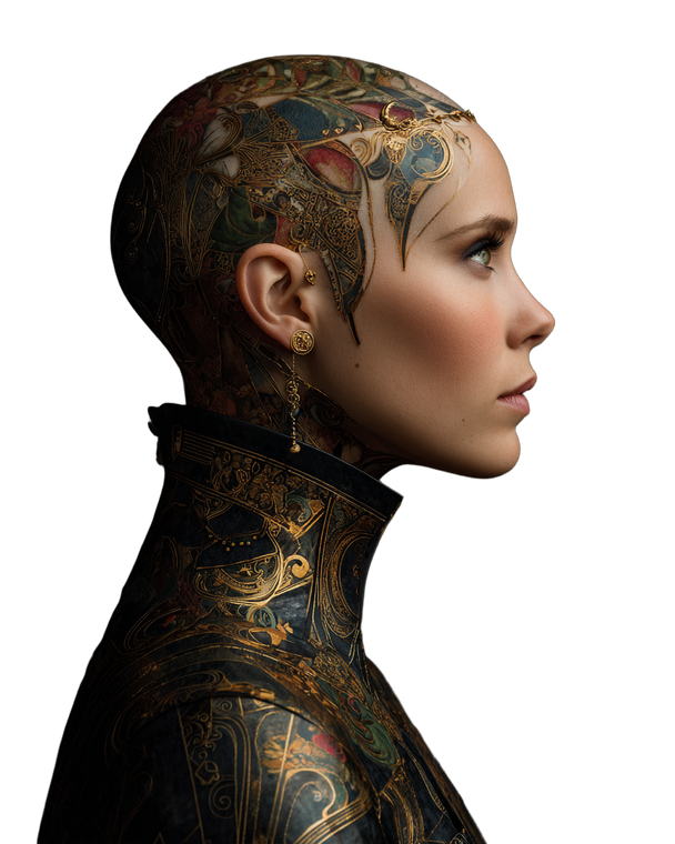 Futuristic Female Portrait V3 Vinyl Car Decal Sticker – Waterproof & UV-Resistant 4.0"