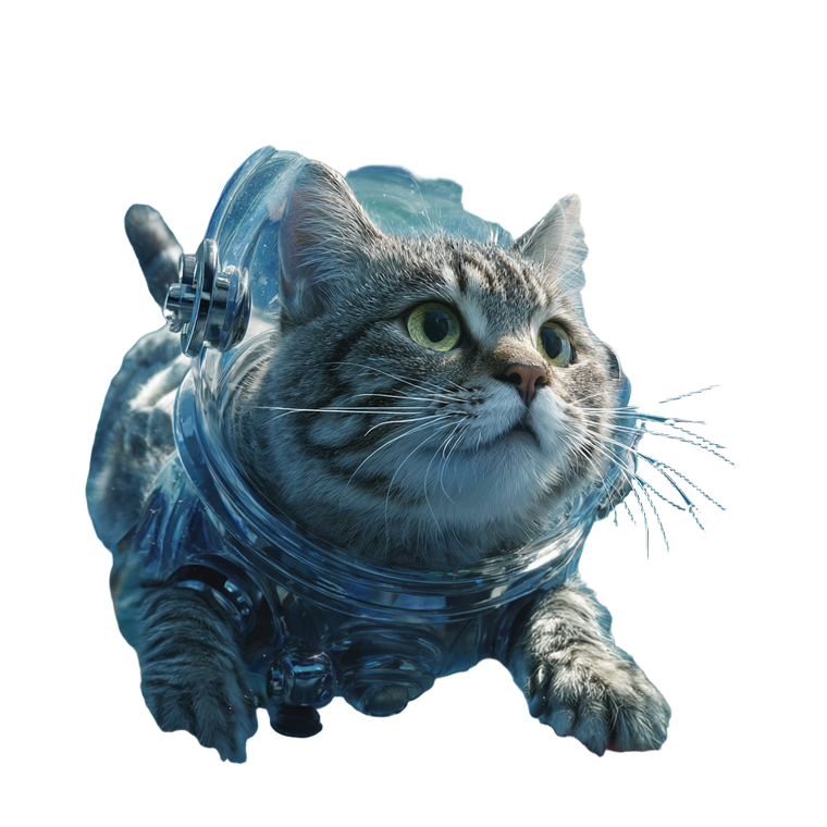 Diving Tabby Cat V2 Vinyl Car Decal Sticker – Waterproof & UV-Resistant 6.826666666666667"