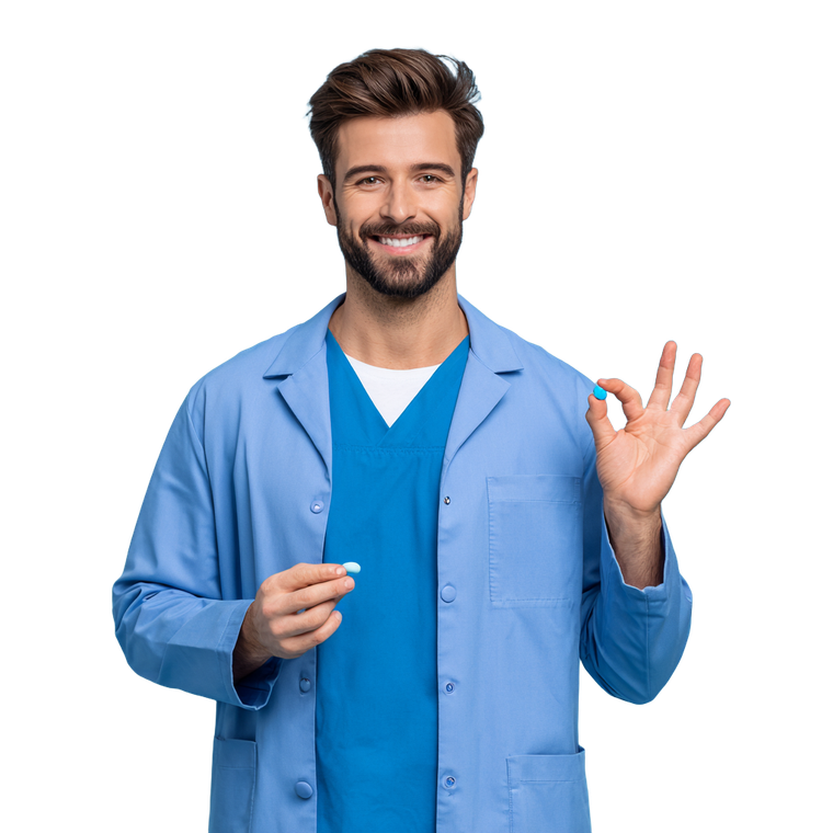 Handsome Doctor Smiling Vinyl Car Decal Sticker – Waterproof & UV-Resistant 3.4133333333333336"