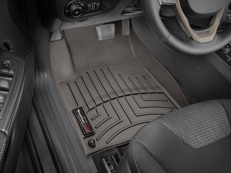 Ultimate Interior Protection | Weathertech Floor Liner | 2015-2022 Jeep Cherokee | Molded Fit, Channels to Hold Fluids, Cocoa Color