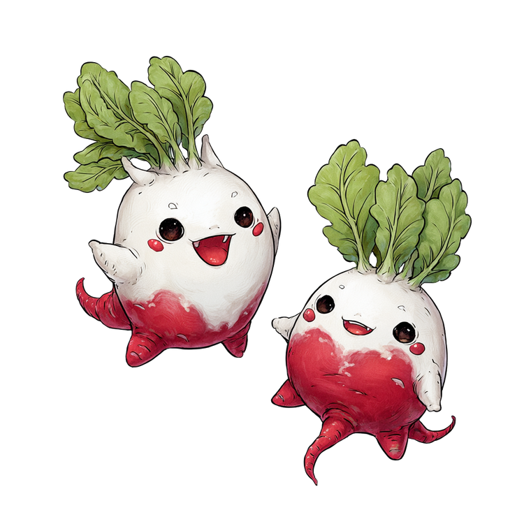 Radish Monsters Vinyl Car Decal Sticker – Waterproof & UV-Resistant 3.4133333333333336"