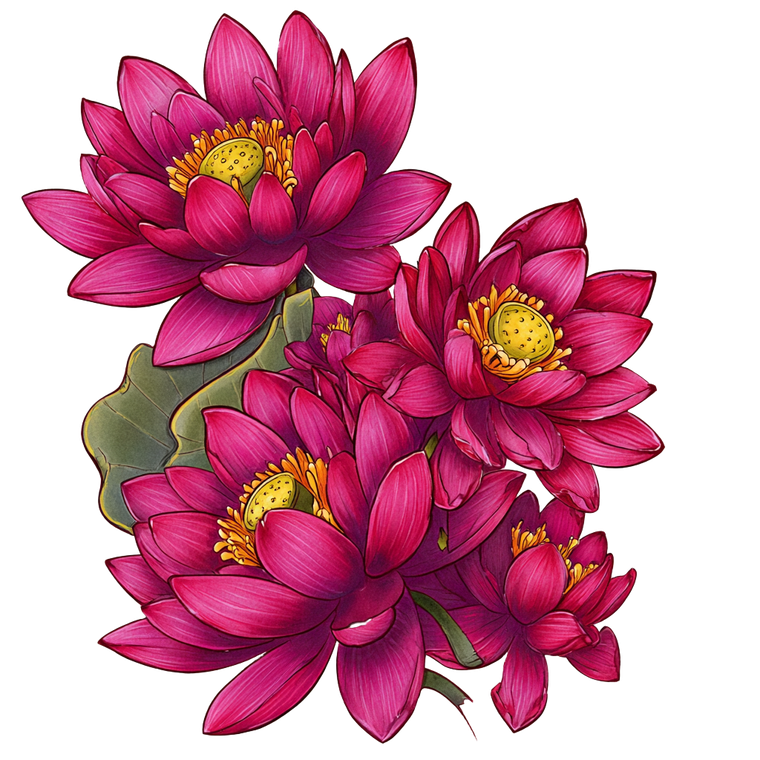 Pink Lotus Cluster Vinyl Car Decal Sticker – Waterproof & UV-Resistant 3.4133333333333336"