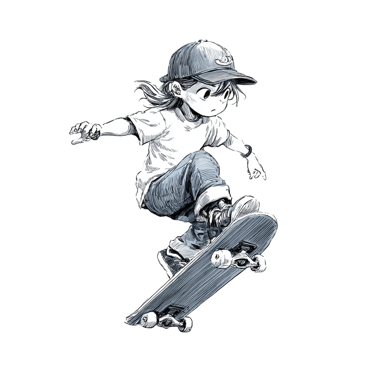 Skateboarding Cartoon Boy Vinyl Car Decal Sticker – Waterproof & UV-Resistant 3.4133333333333336"