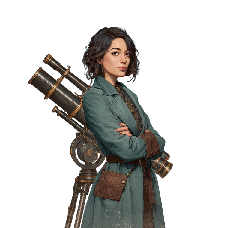 Astronomer Portrait Vinyl Car Decal Sticker – Waterproof & UV-Resistant 3.4133333333333336"