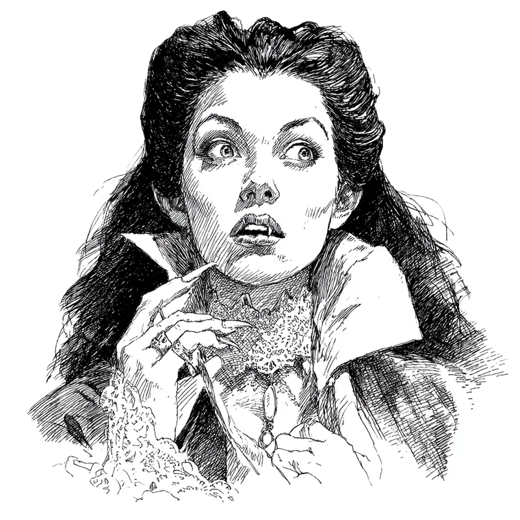 Vampire Portrait V23 Vinyl Car Decal Sticker – Waterproof & UV-Resistant 3.4133333333333336"