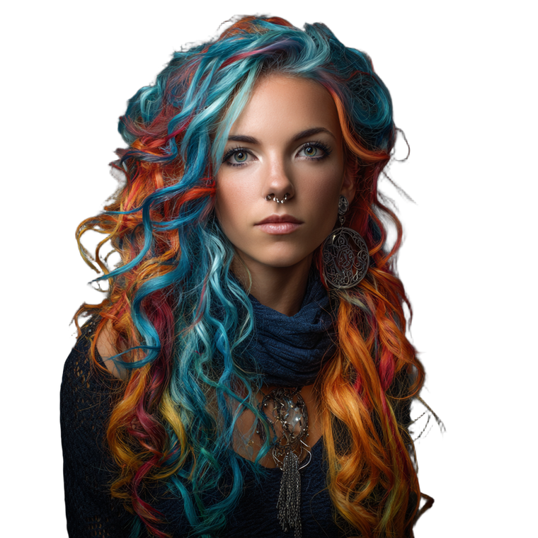 Colorful Hair Beauty V3 Vinyl Car Decal Sticker – Waterproof & UV-Resistant 3.4133333333333336"