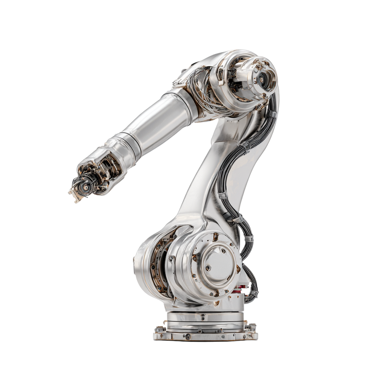 Silver Robotic Arm Vinyl Car Decal Sticker – Waterproof & UV-Resistant 3.4133333333333336"